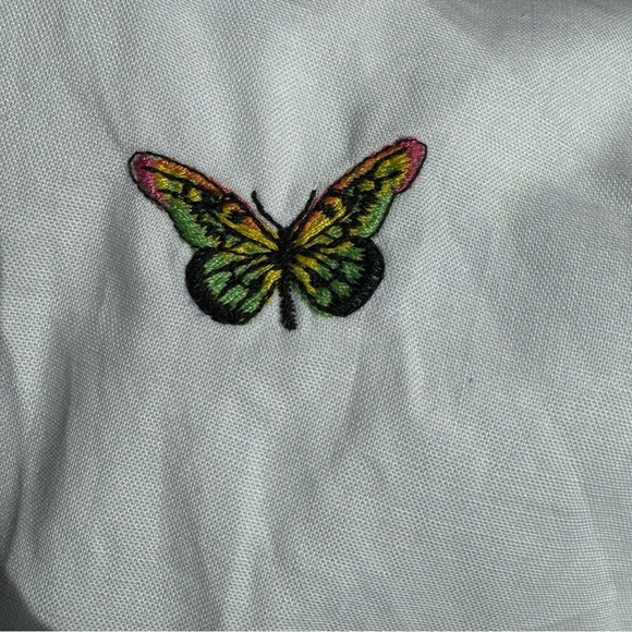 NWT Fanm Mon Larson Butterfly Embroidered Long Sleeve V Neckline Dress Size XL - Picture 13 of 14